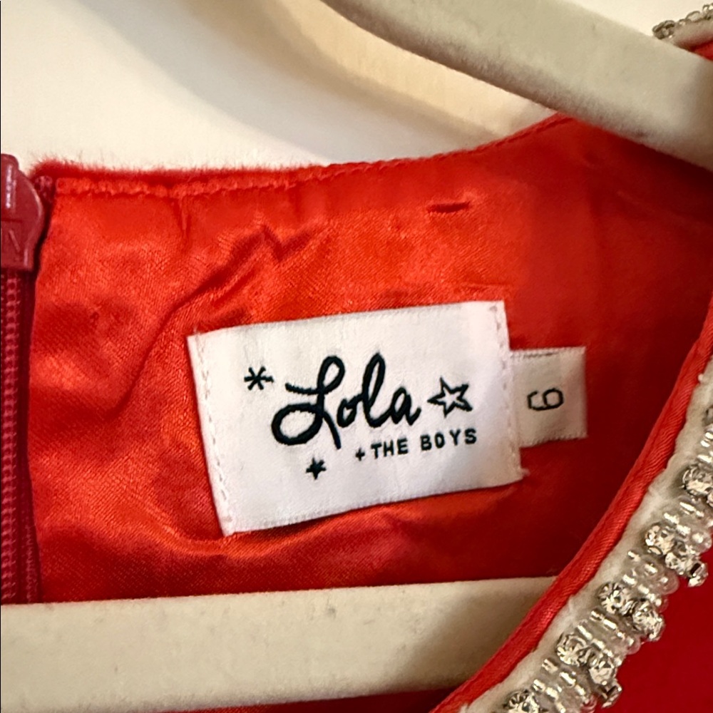 Lola + The Boys Red Velvet Bow Princess Dress - Picture 2 of 3